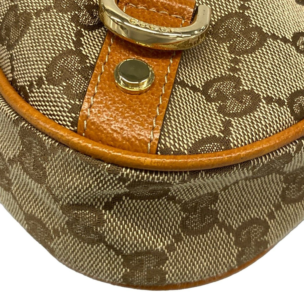 Gucci Shoulder Bag Abbey GG Pattern Dark Brown Beige Leather — view 6