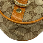 Gucci Shoulder Bag Abbey GG Pattern Dark Brown Beige Leather — view 6