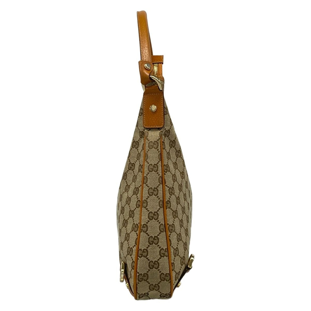 Gucci Shoulder Bag Abbey GG Pattern Dark Brown Beige Leather — view 4