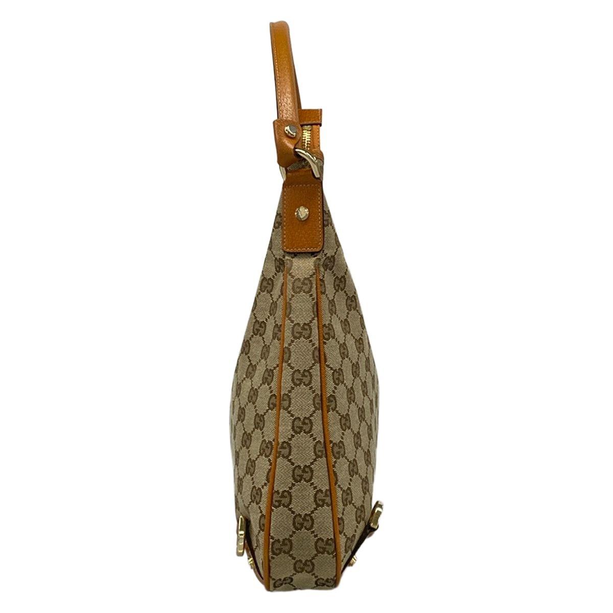Gucci Shoulder Bag Abbey GG Pattern Dark Brown Beige Leather — view 4