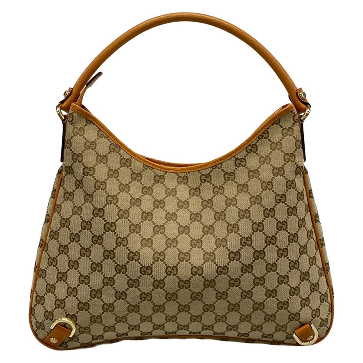 Gucci Shoulder Bag Abbey GG Pattern Dark Brown Beige Leather — view 3