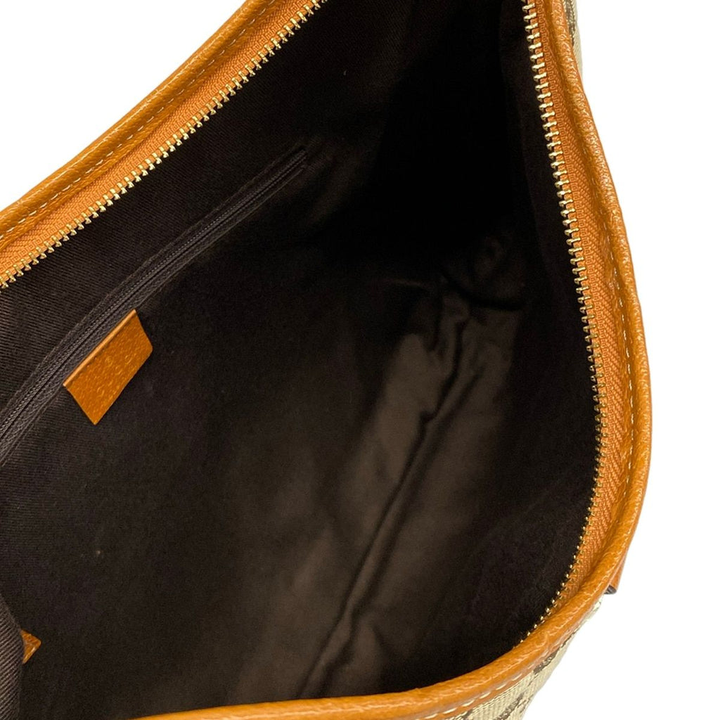 Gucci Shoulder Bag Abbey GG Pattern Dark Brown Beige Leather — view 7