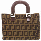 Fendi Zucca Leather Canvas Brown Handbag — view 2