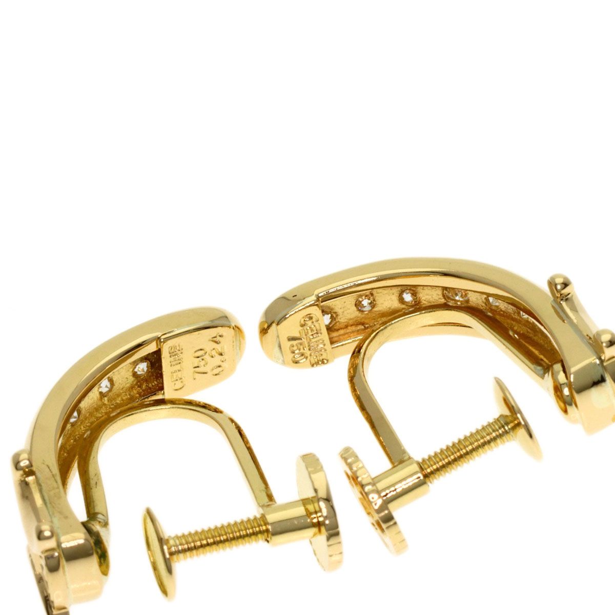 Celine Macadam Diamond Earrings 18k Yellow Gold — view 3