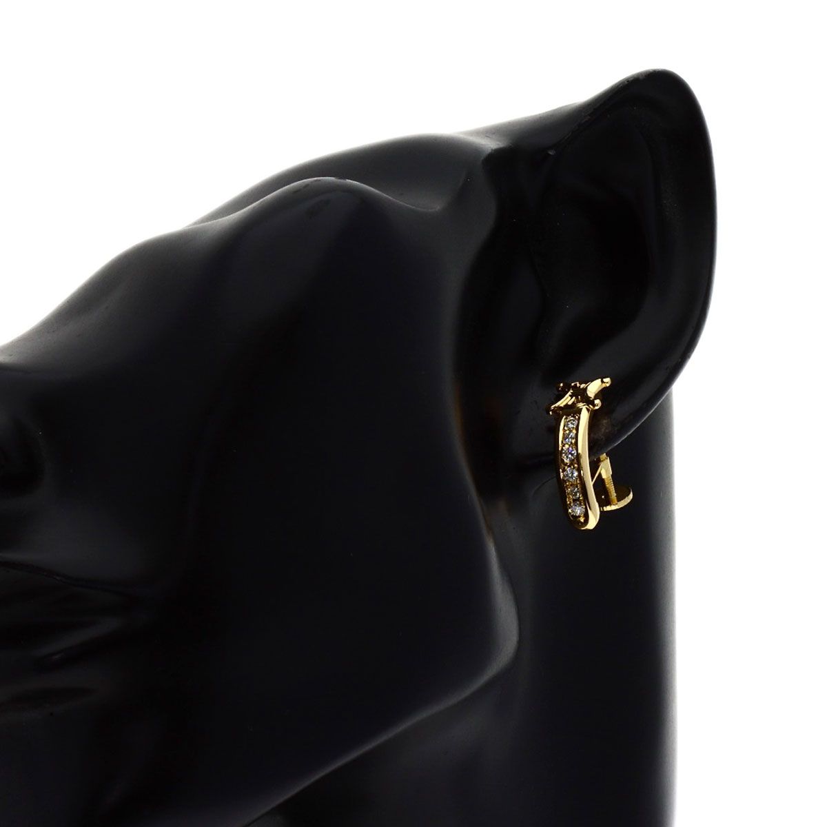 Celine Macadam Diamond Earrings 18k Yellow Gold — view 4