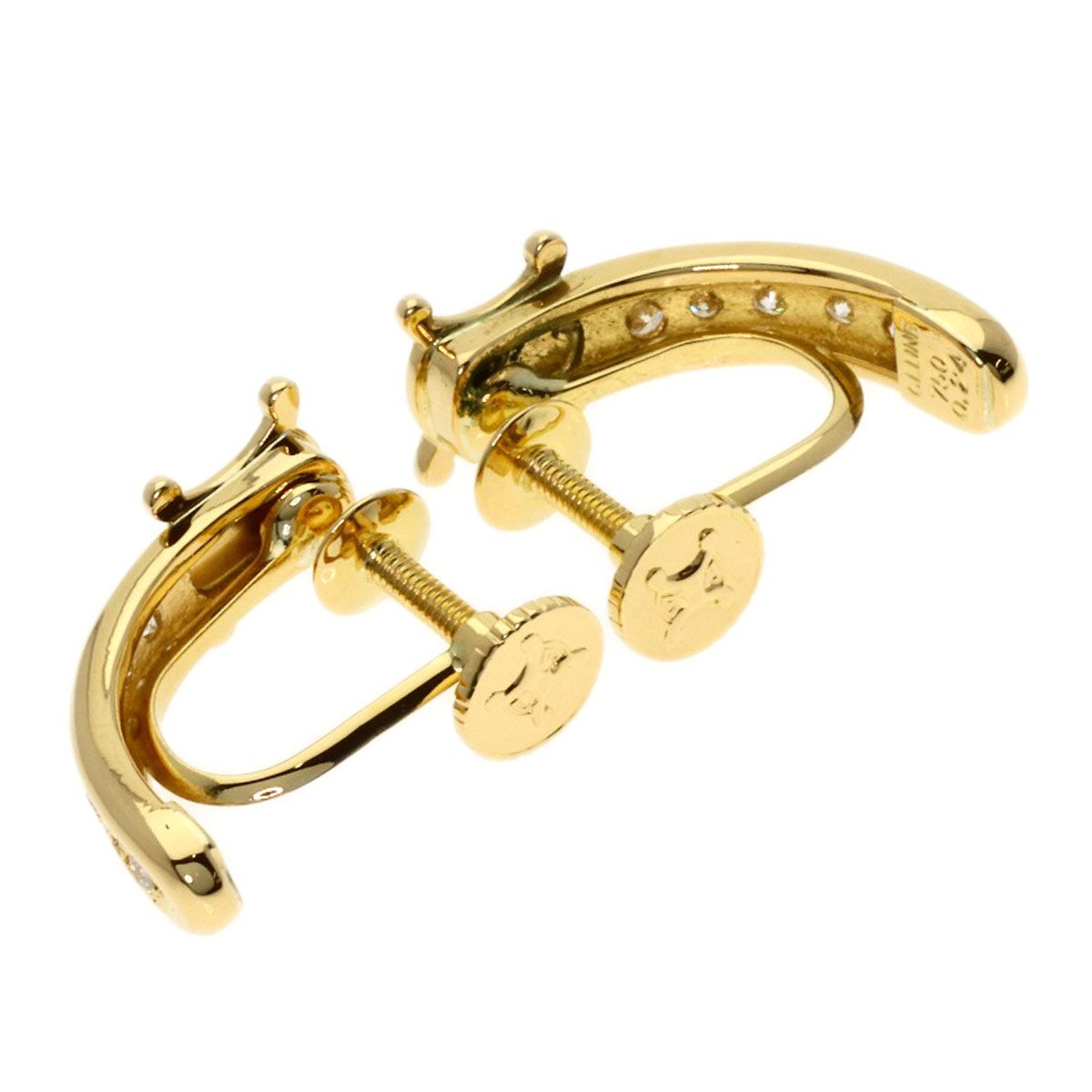 Celine Macadam Diamond Earrings 18k Yellow Gold — view 2