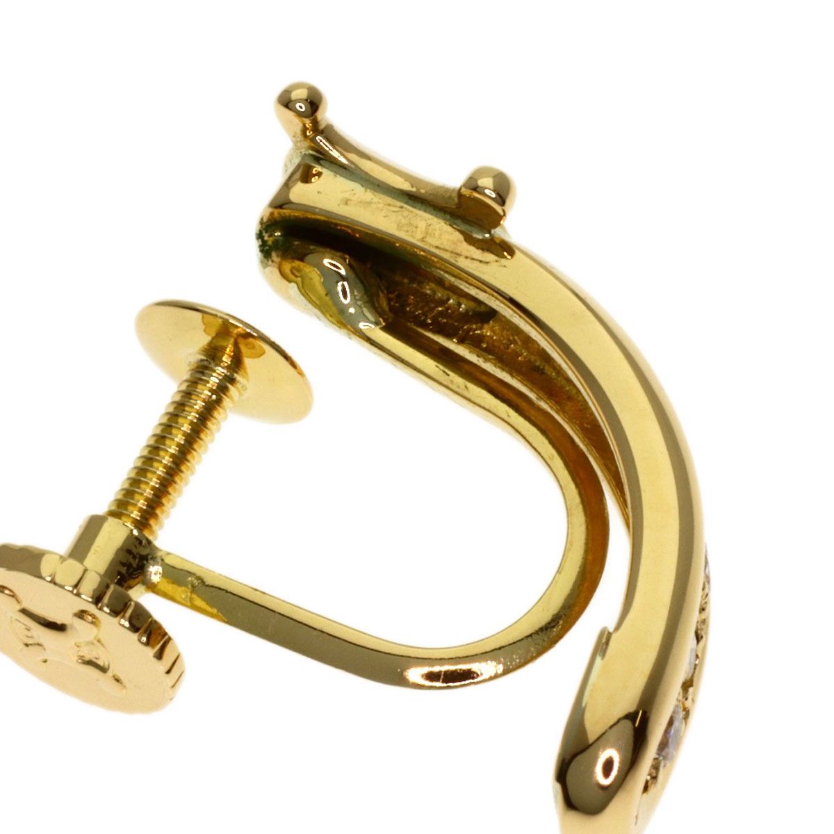 Celine Macadam Diamond Earrings 18k Yellow Gold — view 5