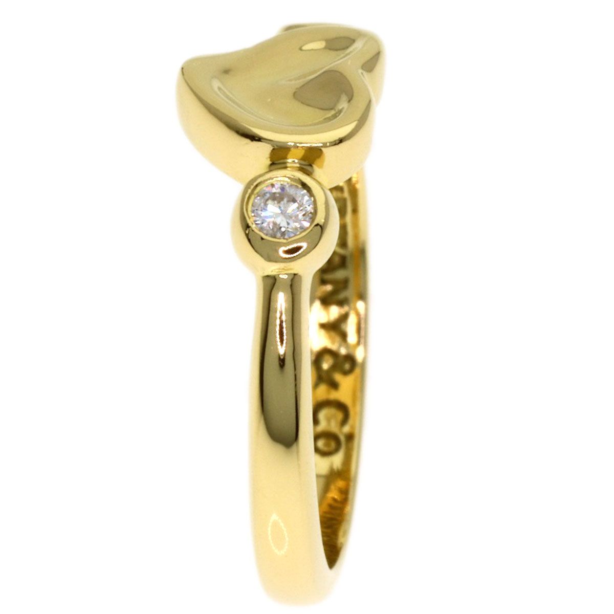Tiffany & Co Closed Heart Diamond Ring 18k Yellow Gold — view 3