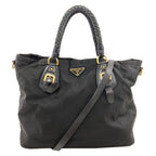 Prada Logo 2-Way Tote Nylon