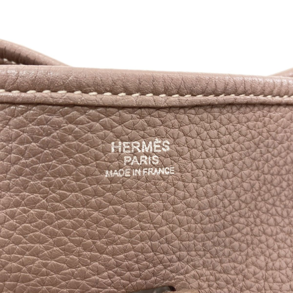Hermes Evelyne 3 GM Etoupe Silver Shoulder Bag Taurillon Clemence — view 6