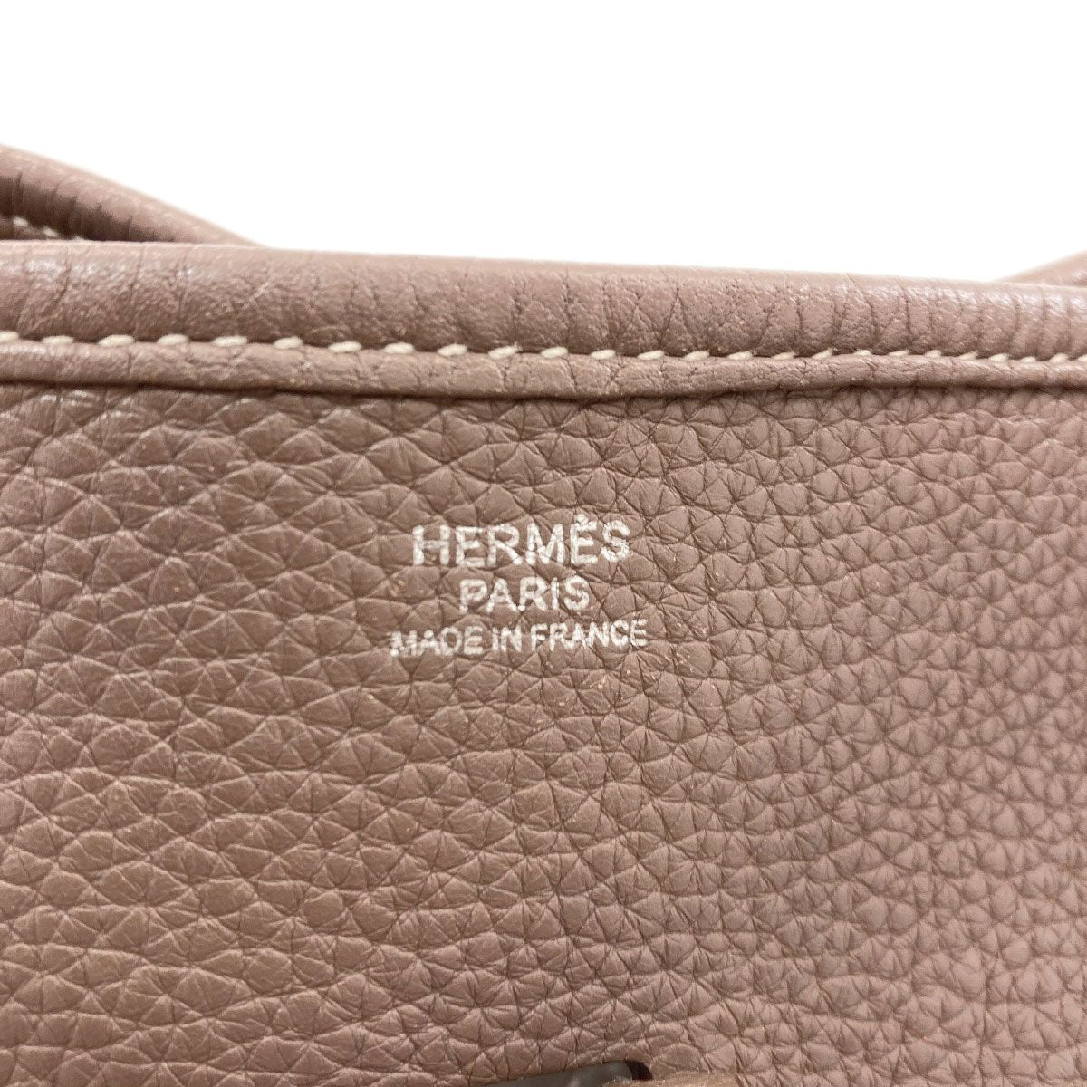 Hermes Evelyne 3 GM Etoupe Silver Shoulder Bag Taurillon Clemence — view 6