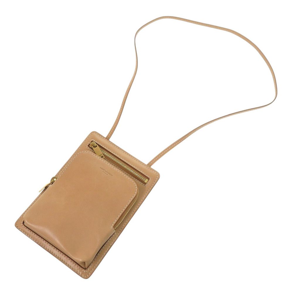 Saint Laurent Paris Leather Beige Shoulder — view 3