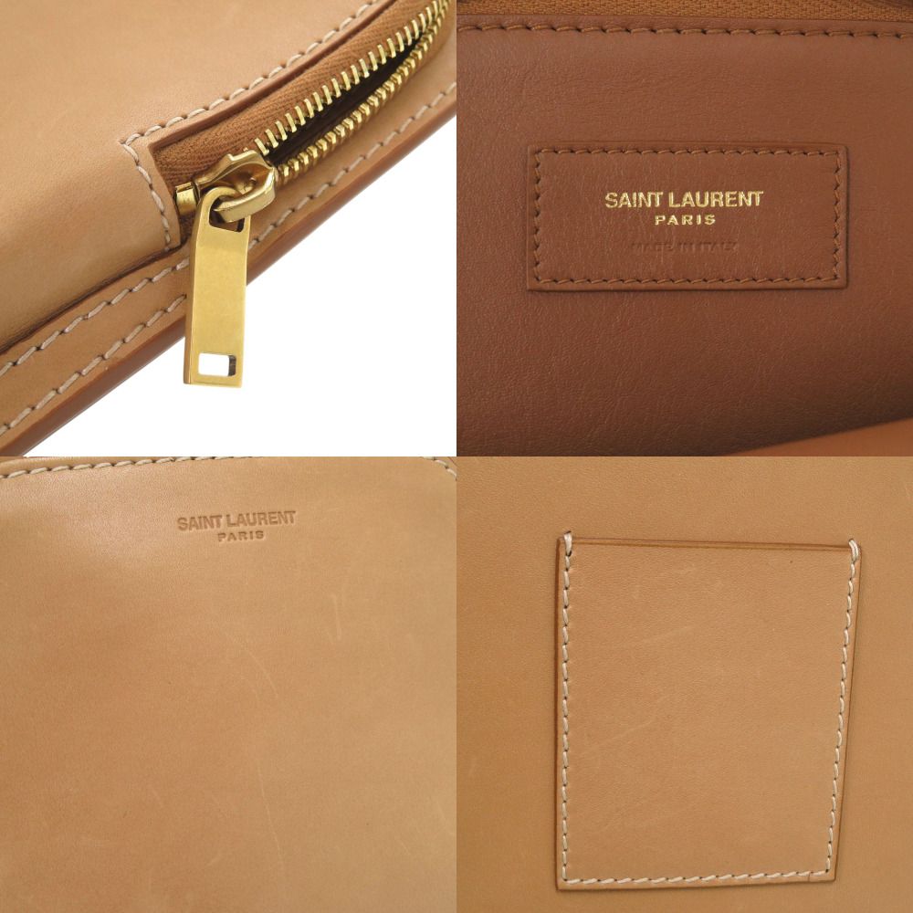 Saint Laurent Paris Leather Beige Shoulder — view 8