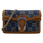 Gucci Shoulder Bag Dionysus Dark Navy Dark Brown Silver Leather