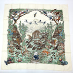 Hermes Carre 90 Scarf Sichuan White