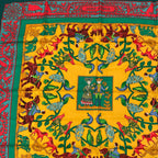 Hermes Early America Carre 90 Scarf Green Multicolor Silk