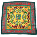 Hermes Early America Carre 90 Scarf Green Multicolor Silk