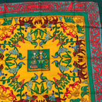 Hermes Early America Carre 90 Scarf Green Multicolor Silk