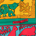 Hermes Early America Carre 90 Scarf Green Multicolor Silk