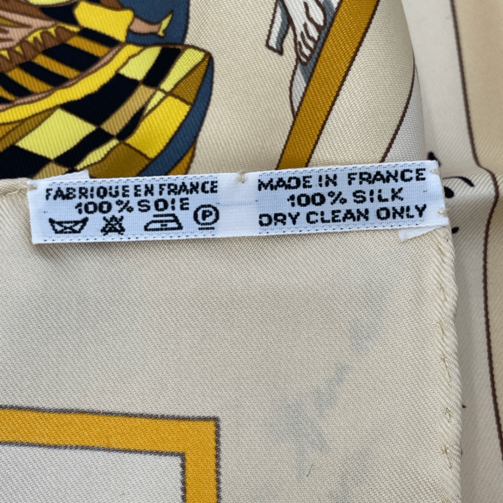 Hermes Carre 90 in Salzburg Yellow Orange Scarf Silk — view 7