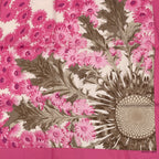 Hermes Scarf Carre 90 Square Pink Multicolor Floral Silk 100% Fleurs Et Carlines