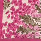 Hermes Scarf Carre 90 Square Pink Multicolor Floral Silk 100% Fleurs Et Carlines