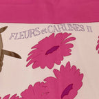 Hermes Scarf Carre 90 Square Pink Multicolor Floral Silk 100% Fleurs Et Carlines