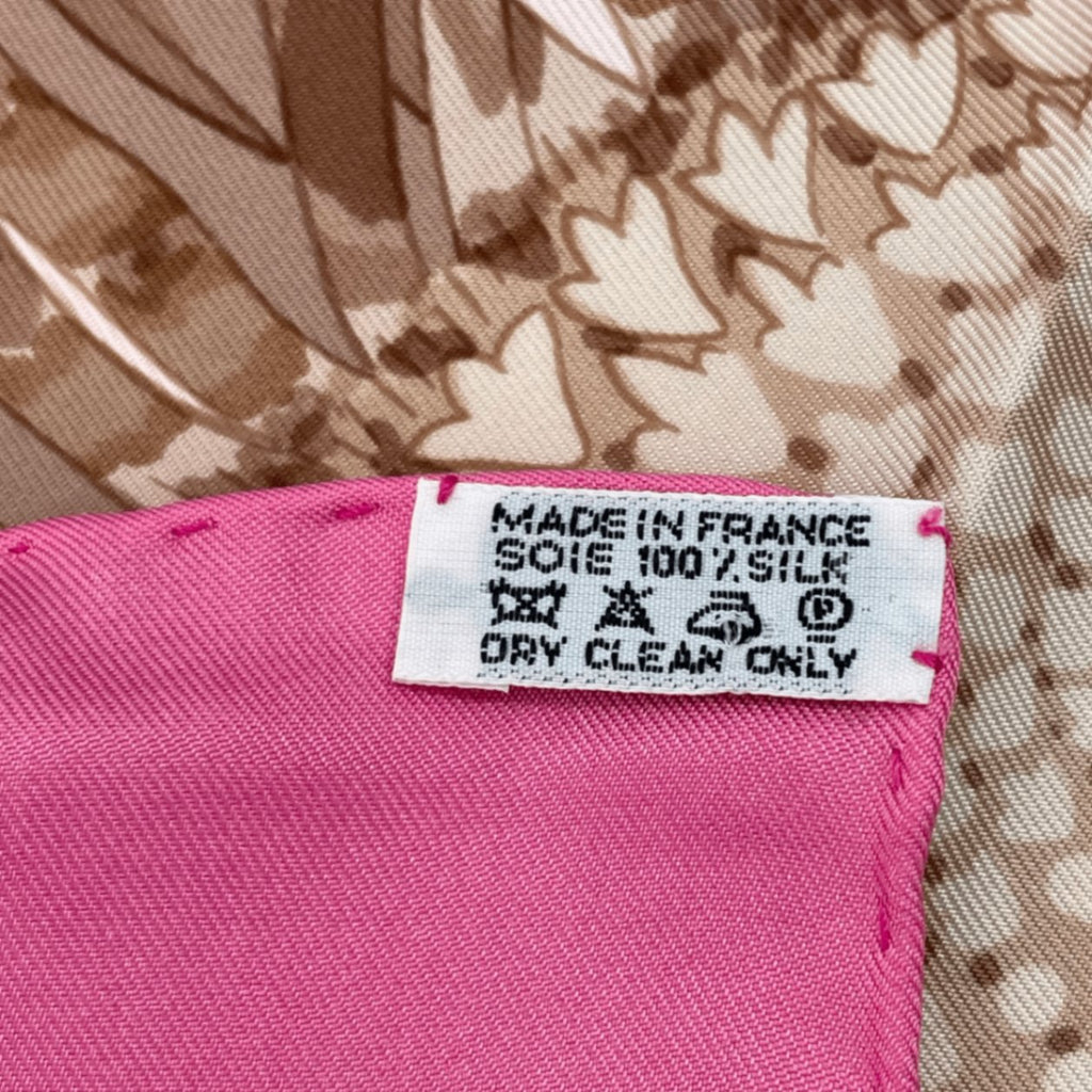 Hermes Scarf Carre 90 Square Pink Multicolor Floral Silk 100% Fleurs Et Carlines