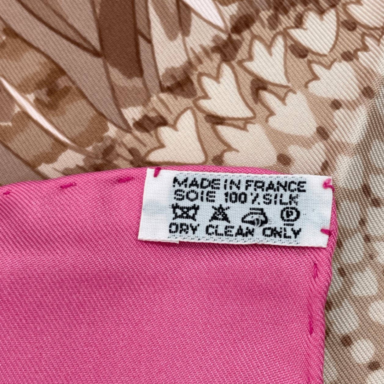 Hermes Scarf Carre 90 Square Pink Multicolor Floral Silk 100% Fleurs Et Carlines