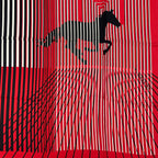 Hermes Carre 90 Mouchoir Imprime AU Galop Horse Pattern Red Scarf — view 5