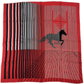 Hermes Carre 90 Mouchoir Imprime AU Galop Horse Pattern Red Scarf