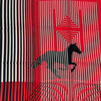Hermes Carre 90 Mouchoir Imprime AU Galop Horse Pattern Red Scarf — view 3