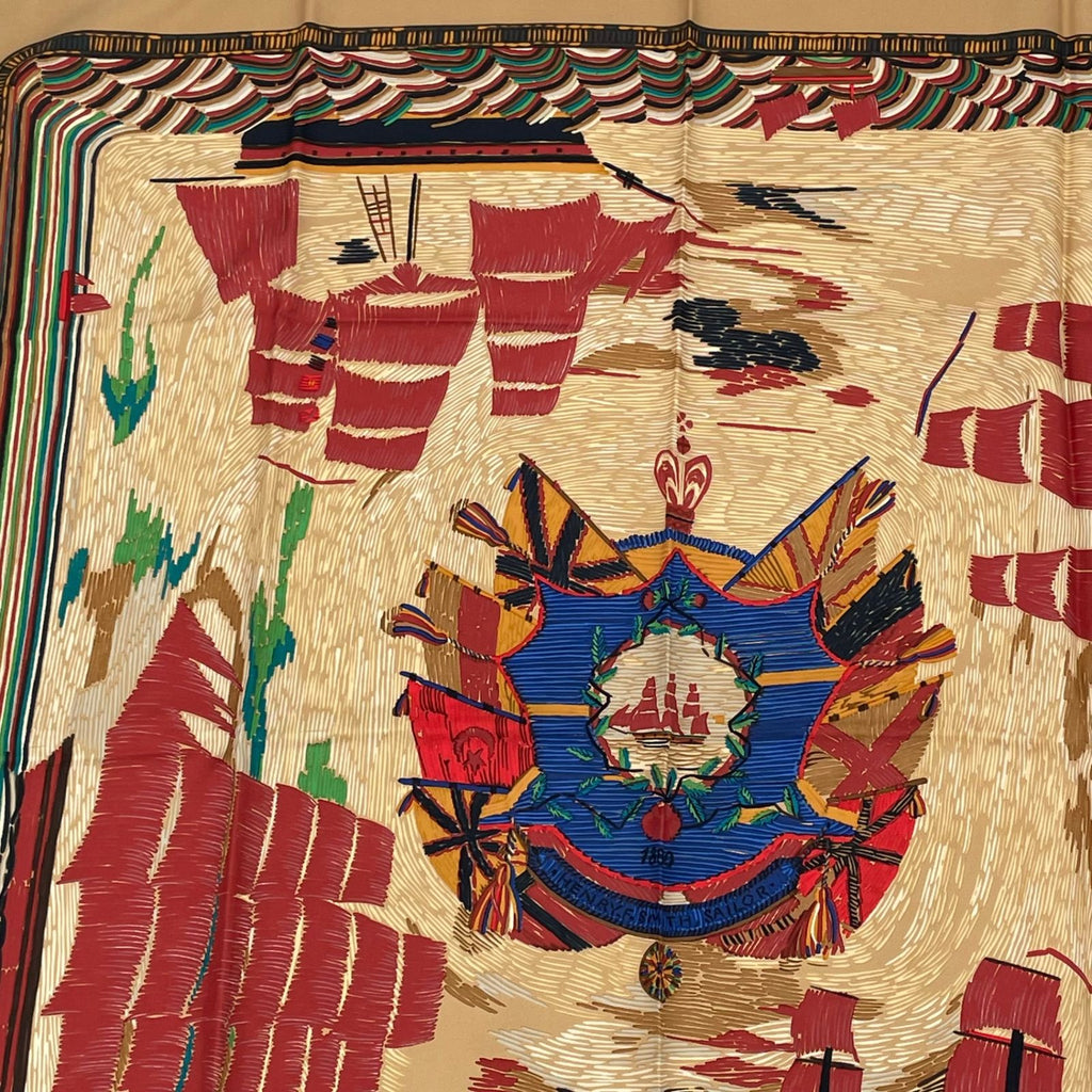 Hermes Scarf Carre 90 Silk Henry Smith Sailor Sailing Ship Voyage Multicolor — view 2