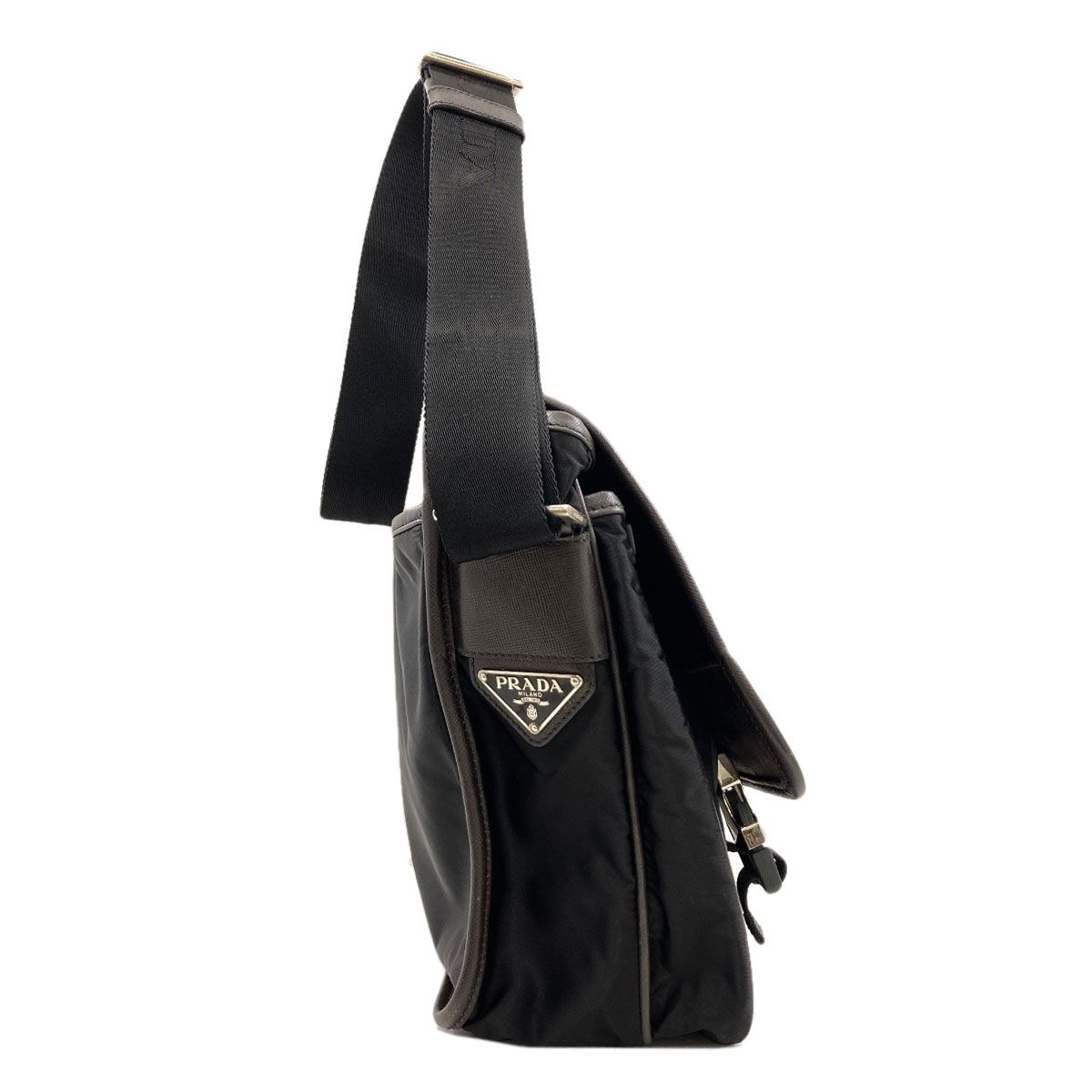 Prada Logo Shoulder Strap Nylon Bag — view 3
