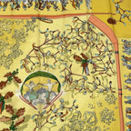 Hermes Carre 90 Neige D'antan Last Year's Snow Yellow Silk 100% Scarf — view 3