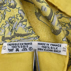 Hermes Carre 90 Neige D'antan Last Year's Snow Yellow Silk 100% Scarf — view 7