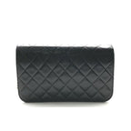 Chanel CC Logo Quilted Leather Push Lock Chain Shoulder Bag Black — view 3