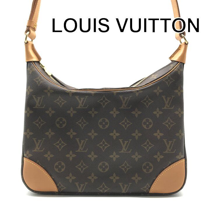 Louis Vuitton Monogram Boulogne Leather Shoulder Bag Brown