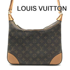 Louis Vuitton Monogram Boulogne Leather Shoulder Bag Brown
