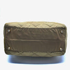 Prada Nylon Tessuto Triangle Logo Quilted Mini Boston Chain Hand Bag Brown — view 4