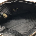 Prada Nylon Tessuto Triangle Logo Quilted Mini Boston Chain Hand Bag Brown — view 8