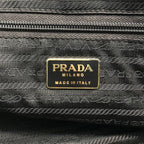Prada Nylon Tessuto Triangle Logo Quilted Mini Boston Chain Hand Bag Brown — view 9