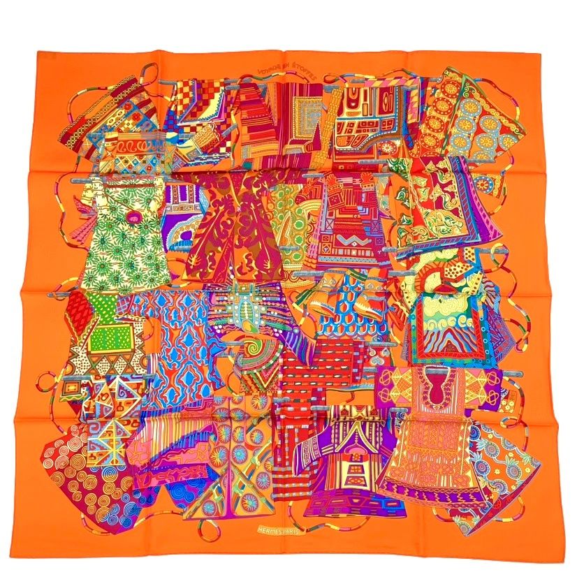 Hermes Scarf Carre 90 Voyage en Etoffes a Journey Through the World's Fabrics