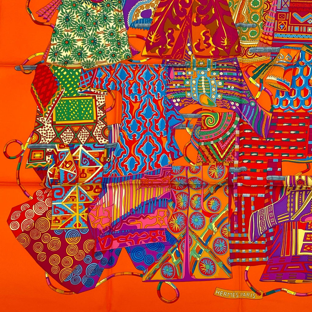 Hermes Scarf Carre 90 Voyage en Etoffes a Journey Through the World's Fabrics — view 4