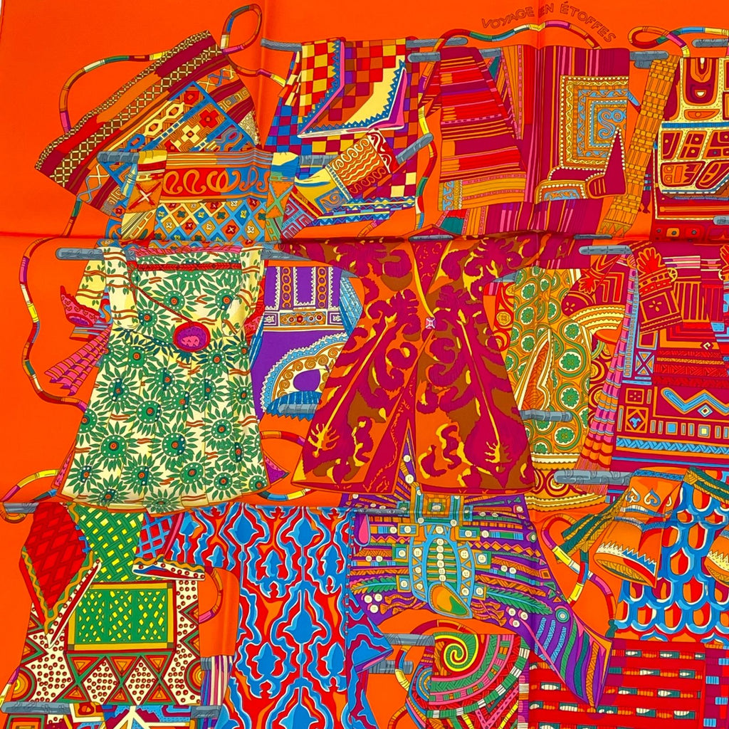 Hermes Scarf Carre 90 Voyage en Etoffes a Journey Through the World's Fabrics — view 2