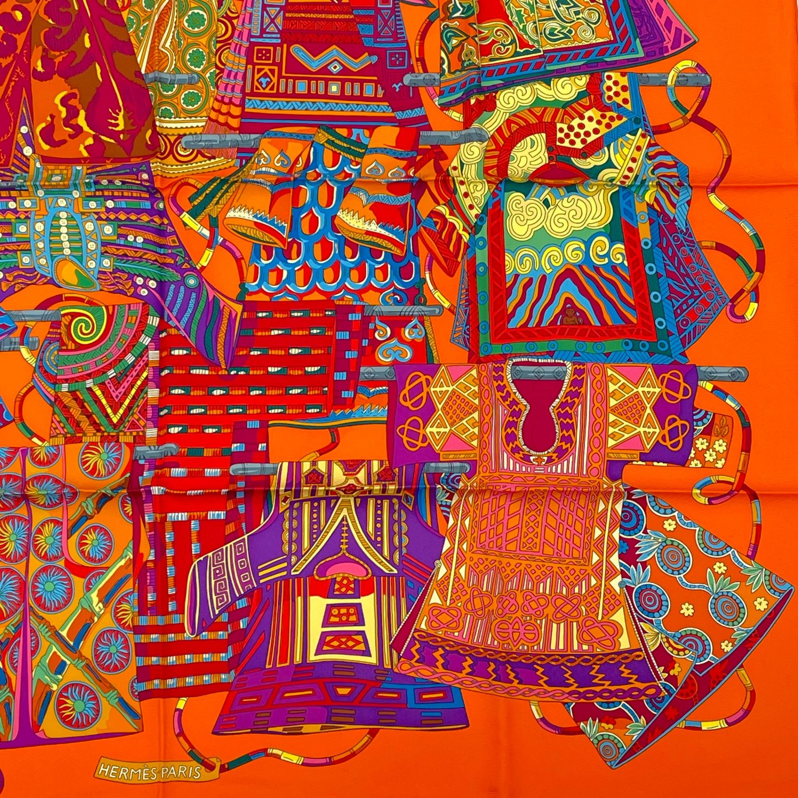 Hermes Scarf Carre 90 Voyage en Etoffes a Journey Through the World's Fabrics — view 5
