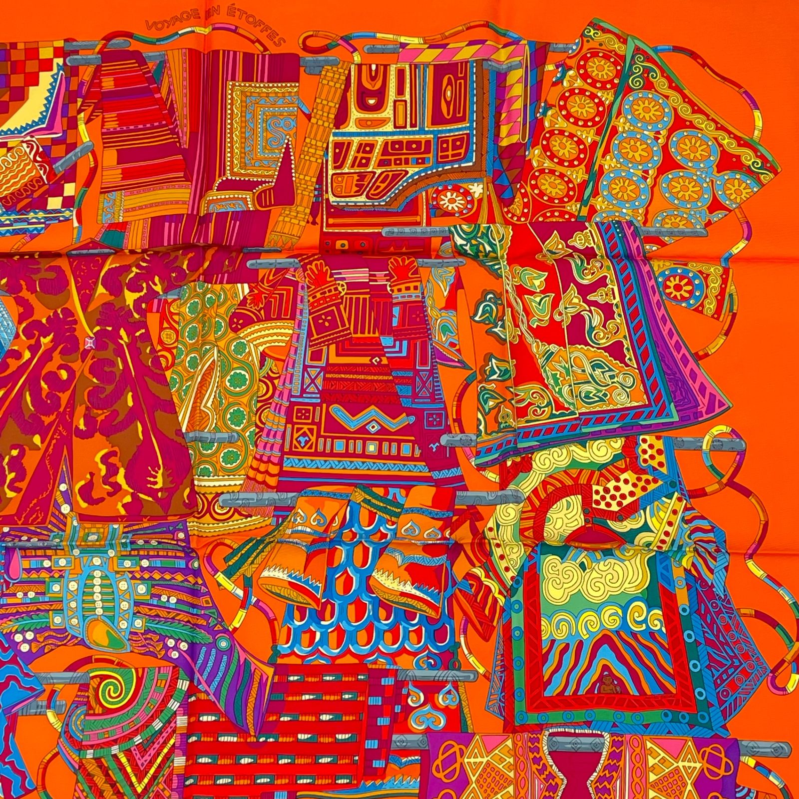 Hermes Scarf Carre 90 Voyage en Etoffes a Journey Through the World's Fabrics — view 3
