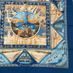 Hermes Scarf Carre 90 Au Son du Tam Silk Blue — view 5