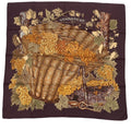 Hermes Carre 90 Scarf Vendanges Brown Silk