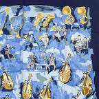 Hermes Carre 90 Concerto Blue Silk 100% Scarf — view 3